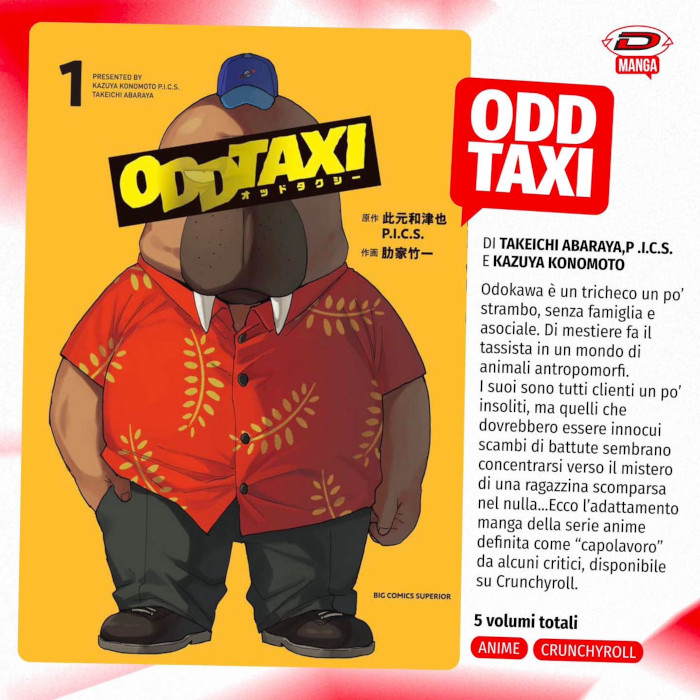 Dynit Manga annuncia Odd Taxi e altre novità